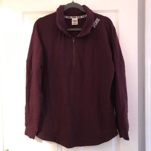 PINK VS burgundy quarter zip